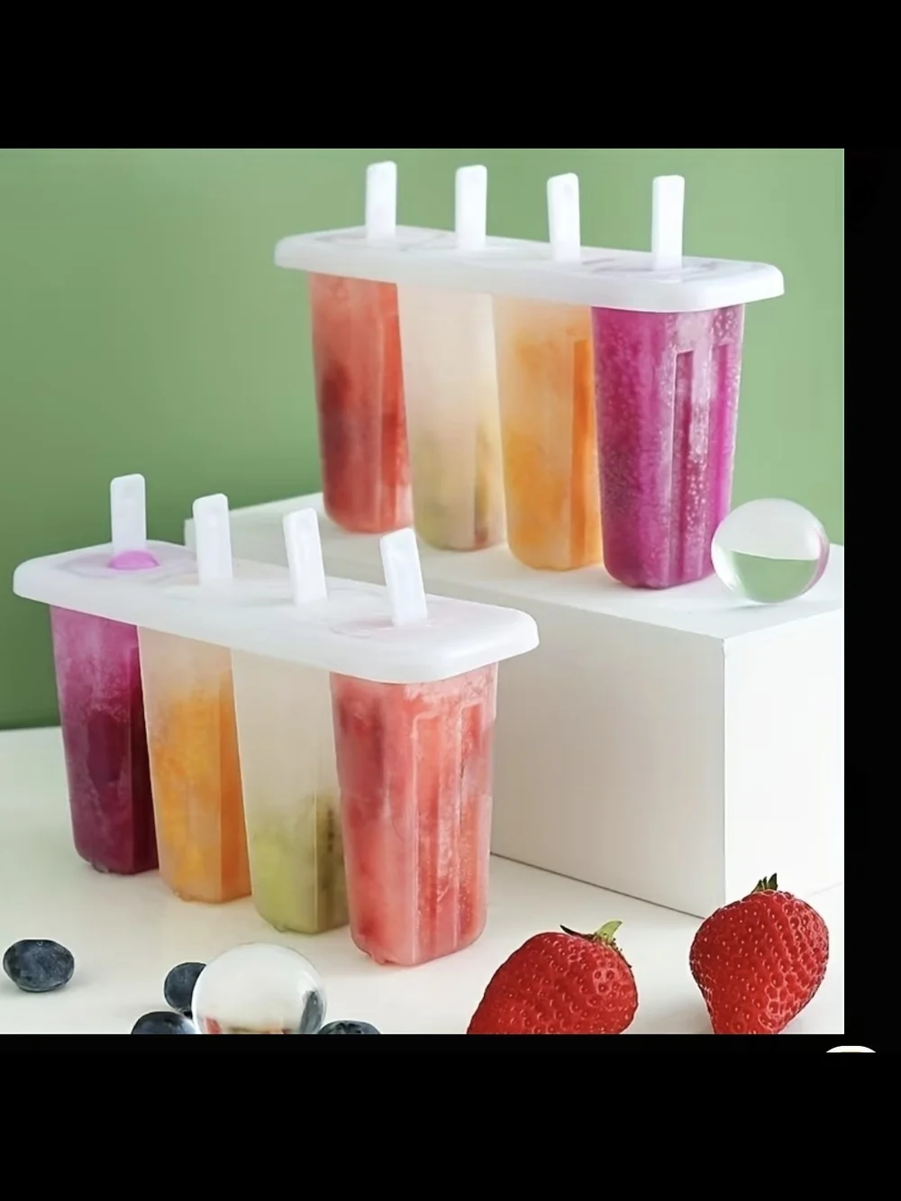 Fruit Ice Pop Mold Set in White - Home Kitchen